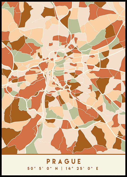 Black Maps Earth Tones 69 Plakat