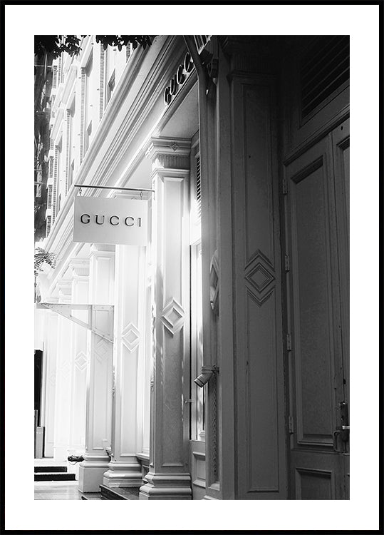 Gucci Storefront Black & White Plakat