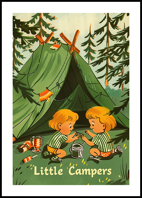 Little Campers Vintage Magazine Plakat