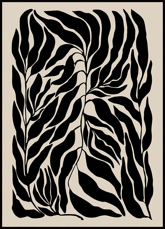 Black Leaf Silhouettes Plakat