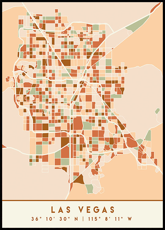 Black Maps Earth Tones 38 Plakat