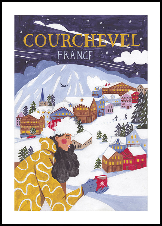 Travel woman in France, Courchevel Plakat