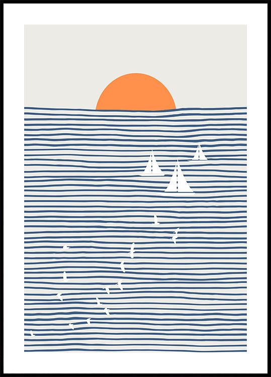 Three White Sails Plakat