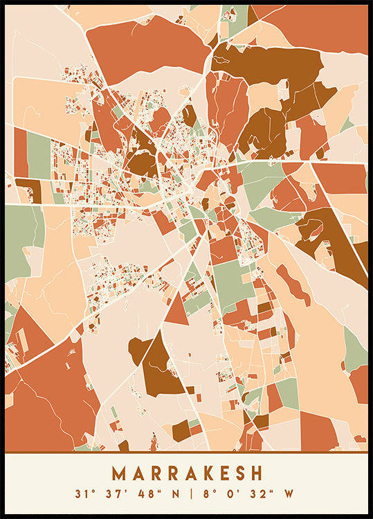 Black Maps Earth Tones 47 Plakat