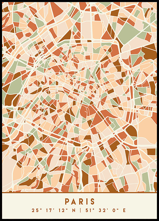 Black Maps Earth Tones 64 Plakat