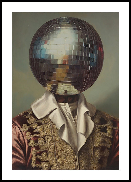 DiscoHead King  / Altered Collage Art Plakat