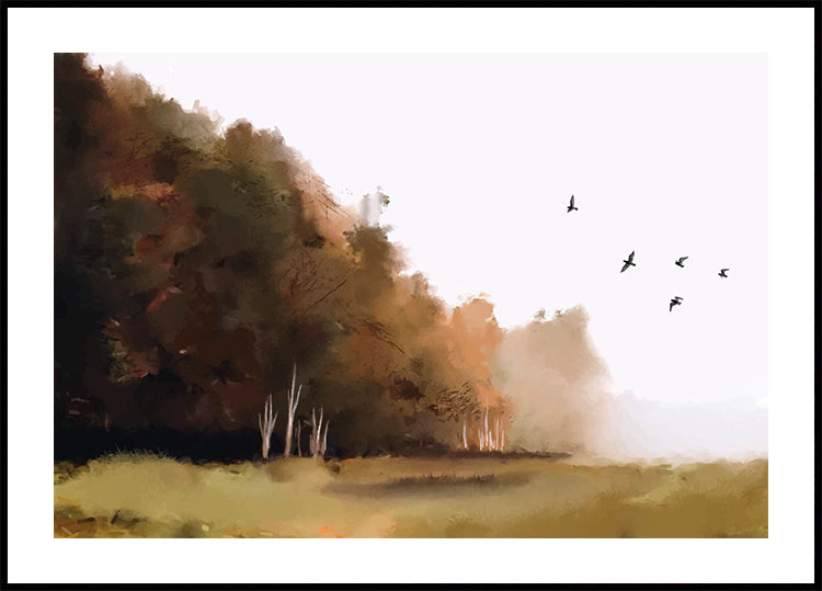 Autumn Watercolor Landscape Plakat