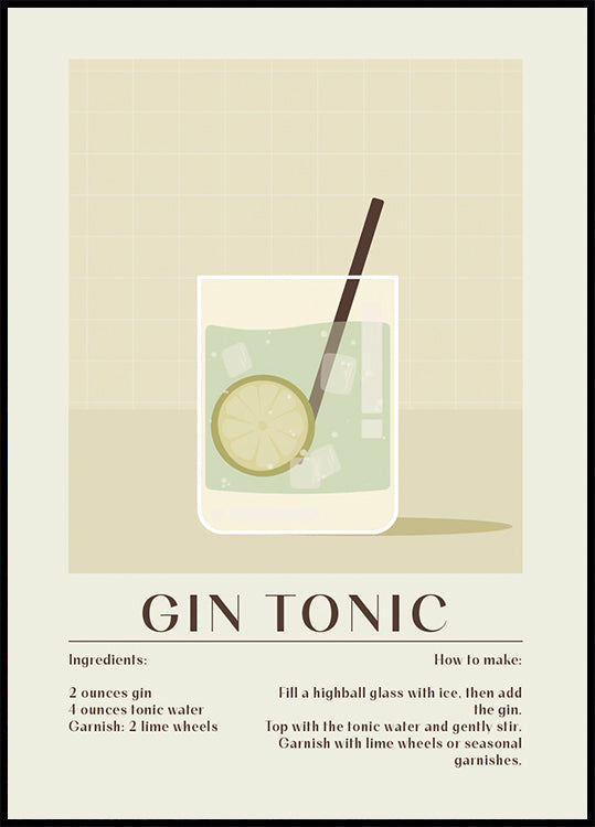 Gin Tonic Plakat - Posterbox.dk