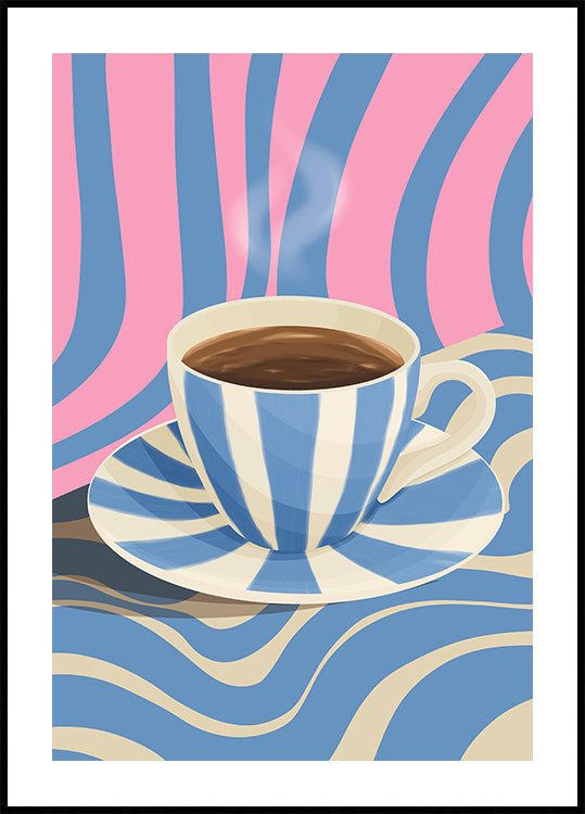 Striped Coffee Cup Plakat