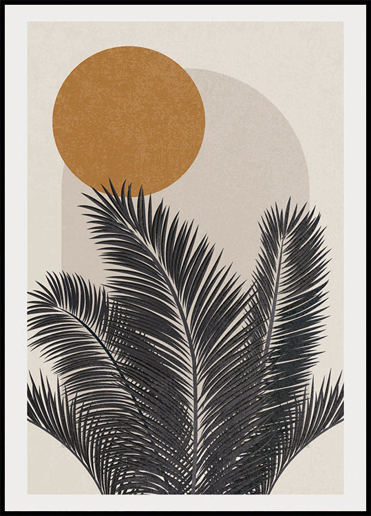 Palm and Sun, Botanical Abstract Plakat