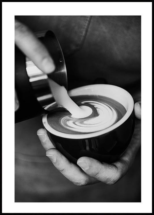 Barista Prepares Latte Coffee Plakat