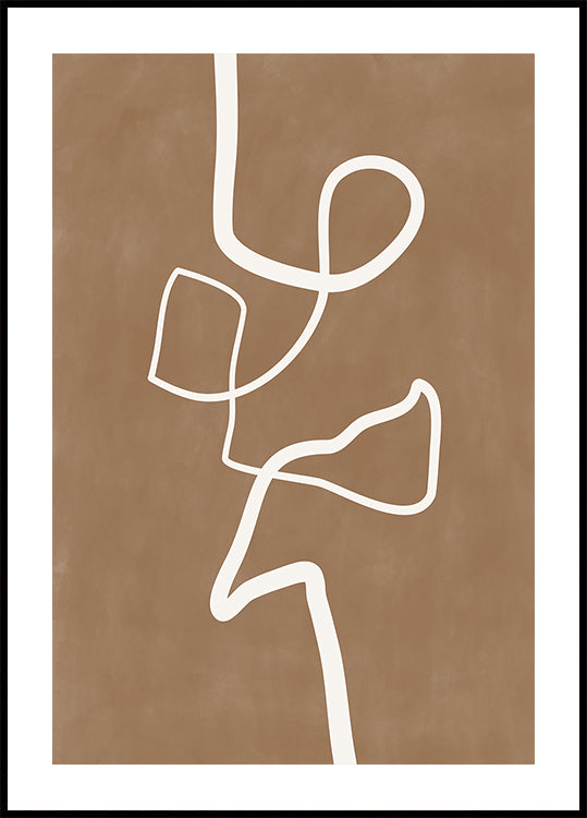 White Single Line Artwork Plakat