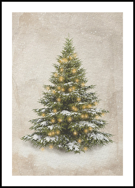 Vintage Christmas Tree Plakat