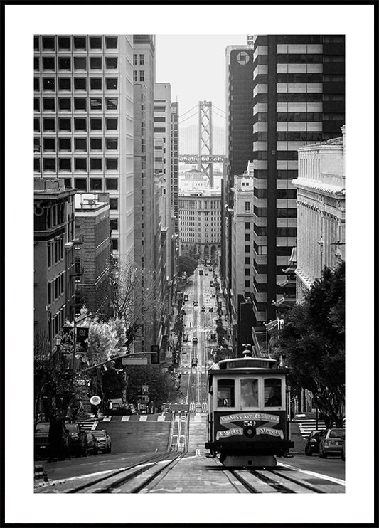 San Francisco Streetcar and Skyline Plakat