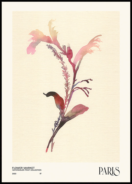 Watercolor print collection. Flower market - Paris