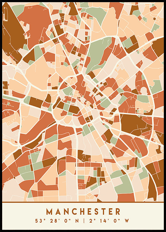 Black Maps Earth Tones 45 Plakat