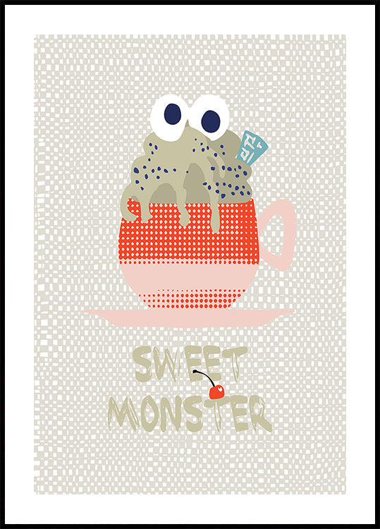 Sweet monster cupcake red Plakat