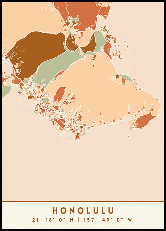 Black Maps Earth Tones 33 Plakat