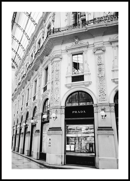 Prada Milan Boutique Black & White Plakat