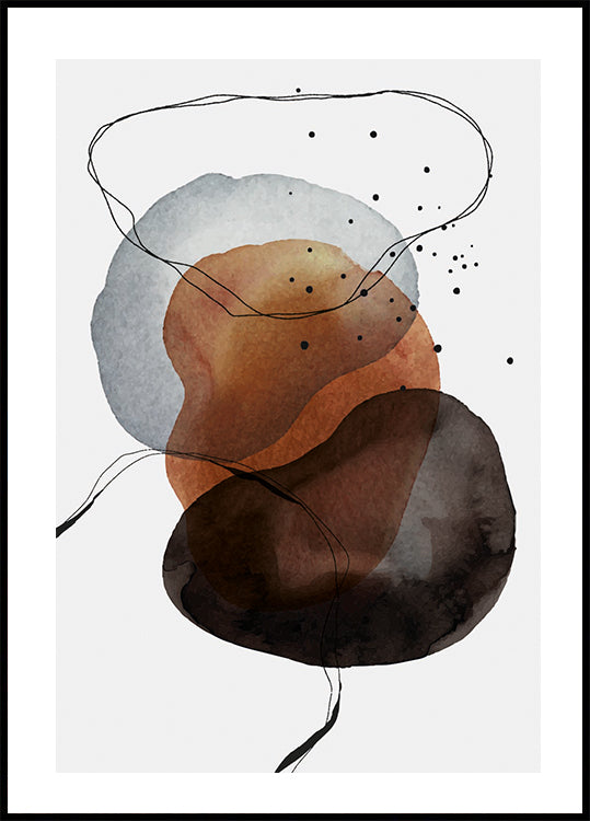 Abstract Watercolor Shapes Plakat - Posterbox.dk