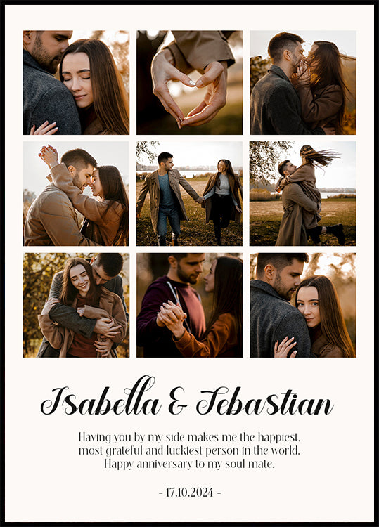 Couple Anniversary Personalized Photo Collage Plakat