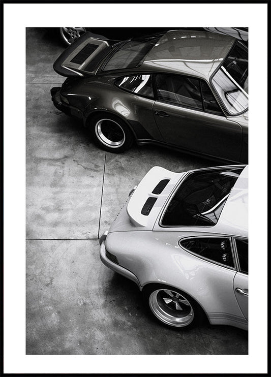 Classic Porsche in Black and White Plakat