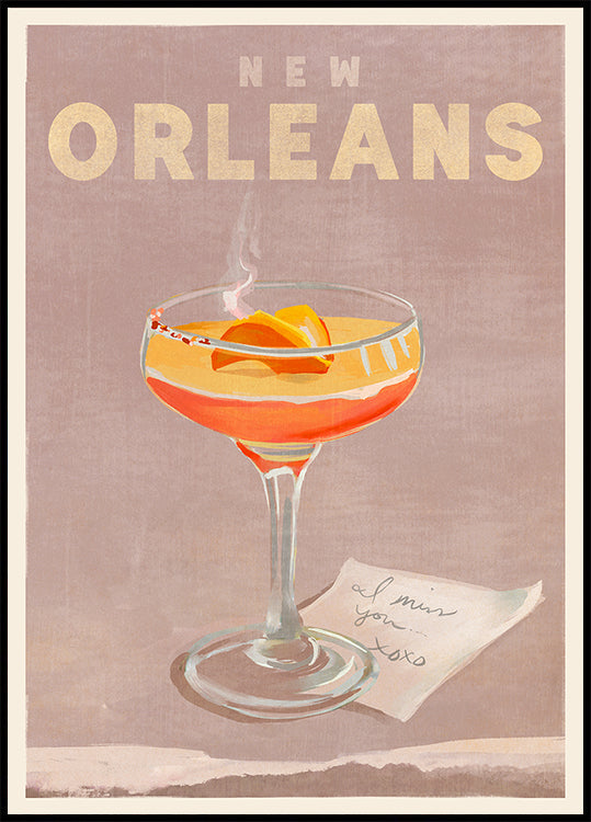 New Orleans Cocktail Travel Poster