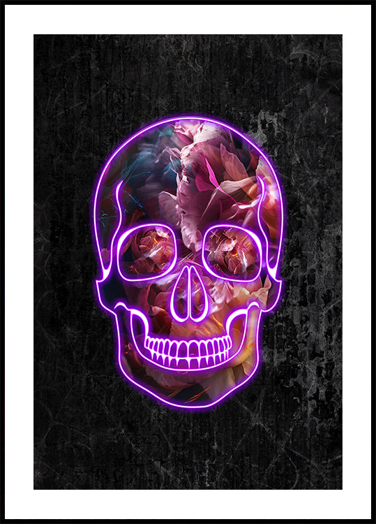 Neon Halloween Skull Plakat