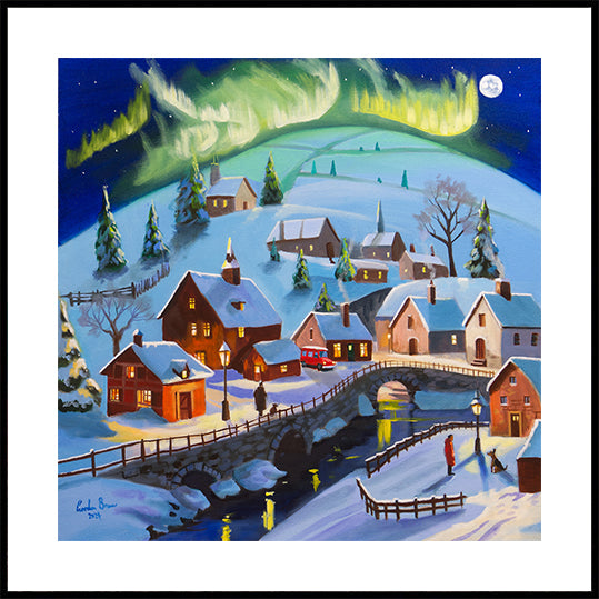 Winter Wonderland Village Under the Northern Lights Plakat