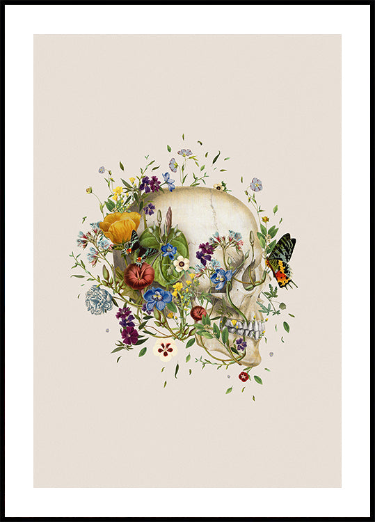 Floral skull Plakat