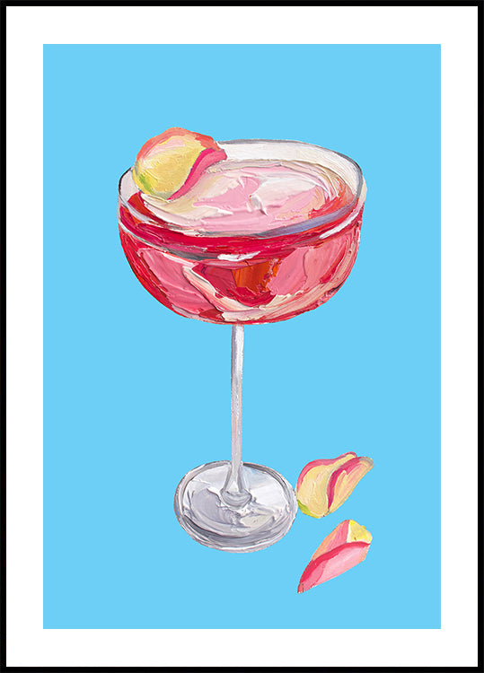 Sparkling Rose Gin Cocktail Plakat
