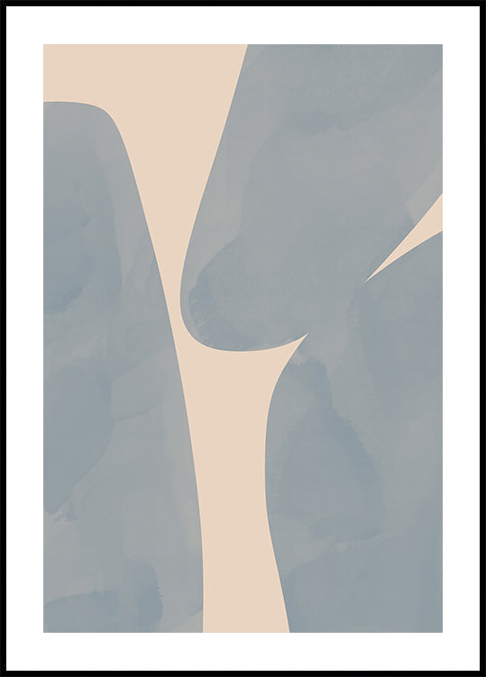 Soft Blue Forms, Abstract Shapes Plakat