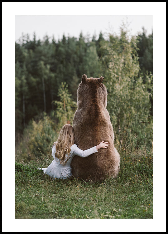 Women And Bear Plakat