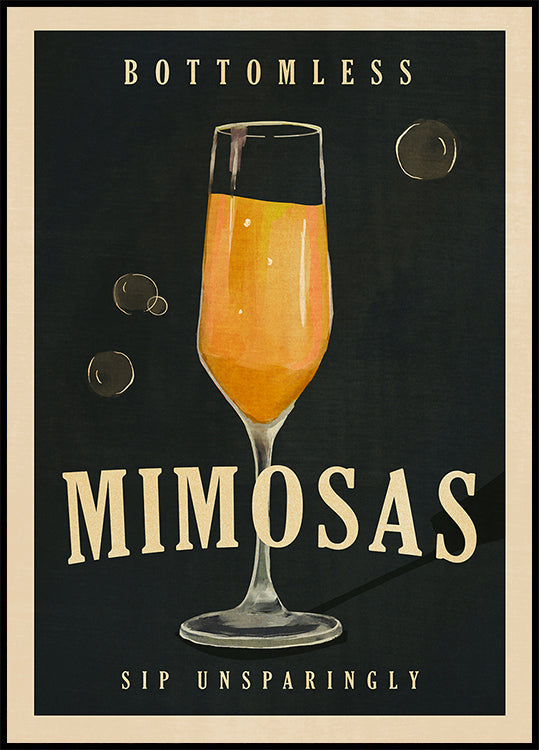 Bottomless Mimosas Art Deco Cocktail Bar Art Plakat