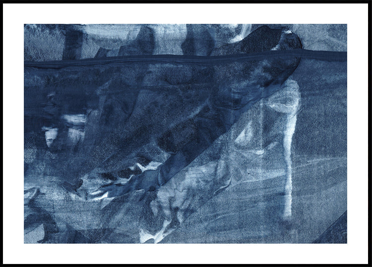 Blue Texture Flowing Vertical Lines Plakat