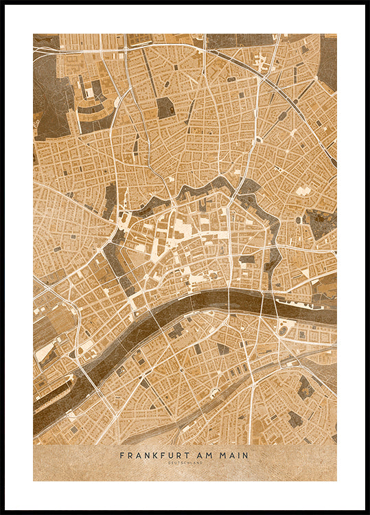 Sepia vintage map of Essen Germany Plakat