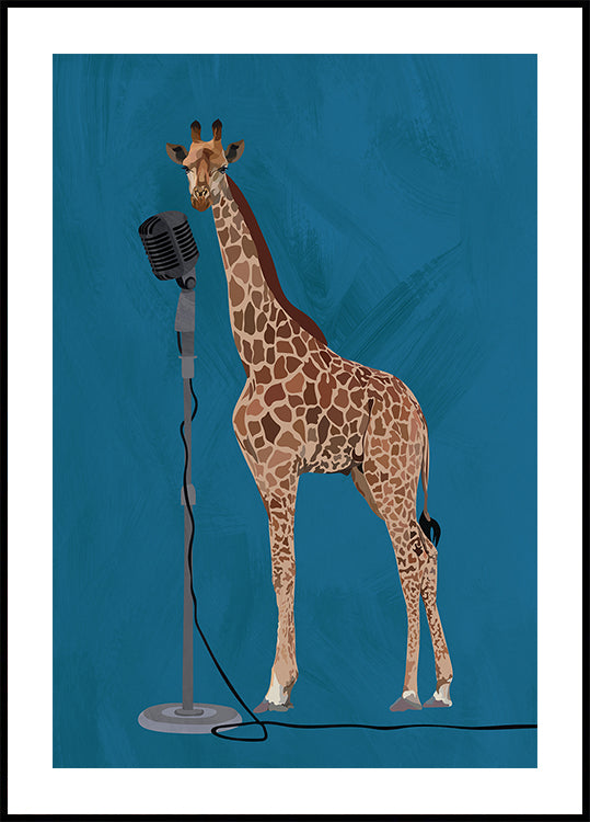 Giraffe Microphone Pink 2 01 Plakat