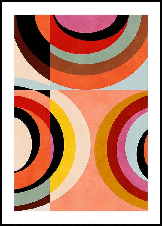Warm Colors Bauhaus Geometry3 Plakat