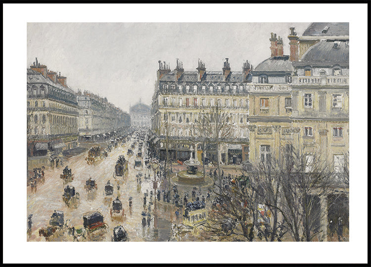 Place Du Thtre Franais Paris Rain By Camille Pissarro Plakat - Posterbox.dk