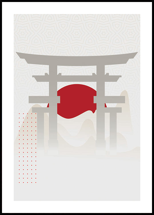 Torii Gate Red Sun Plakat