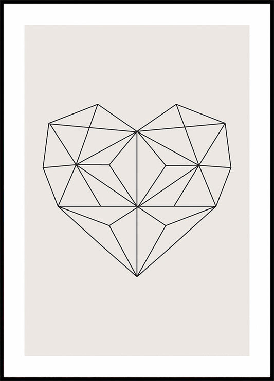 Abstract Geometric Heart Plakat