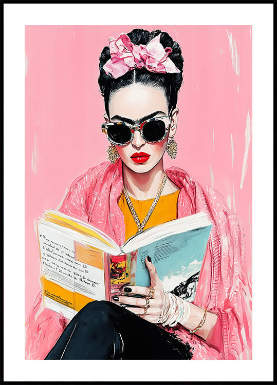 Frida Reading Book Plakat