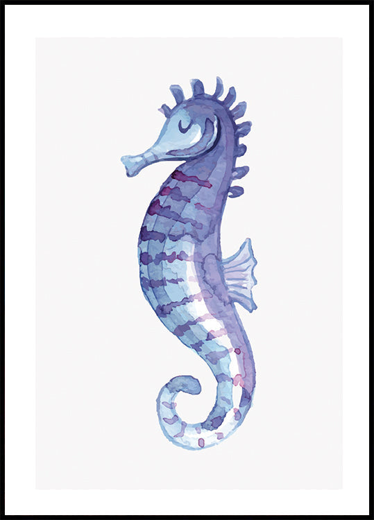 Blue Seahorse Plakat - Posterbox.dk