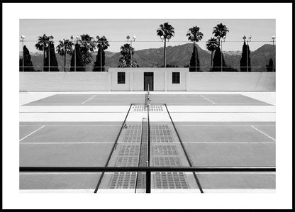 Tennis Court With Palm Trees Plakat