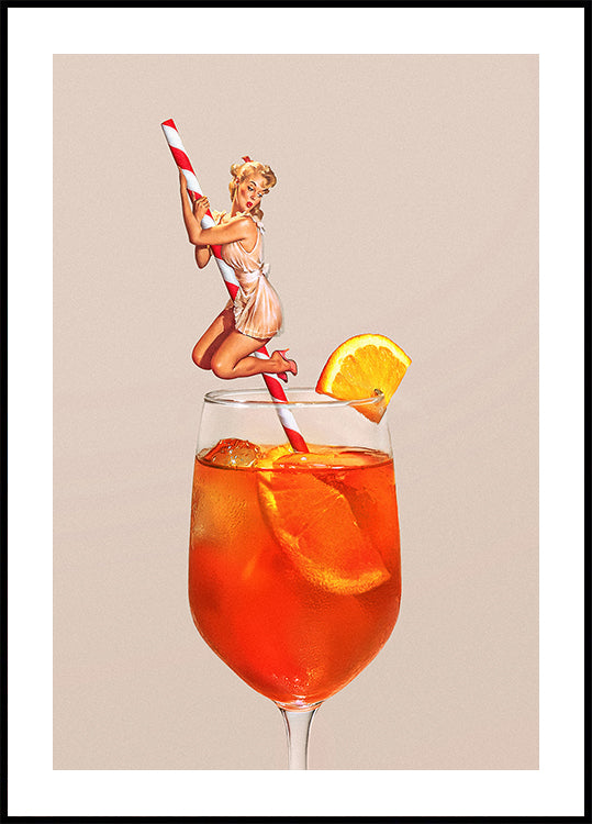 Retro Spritz Cocktail Plakat