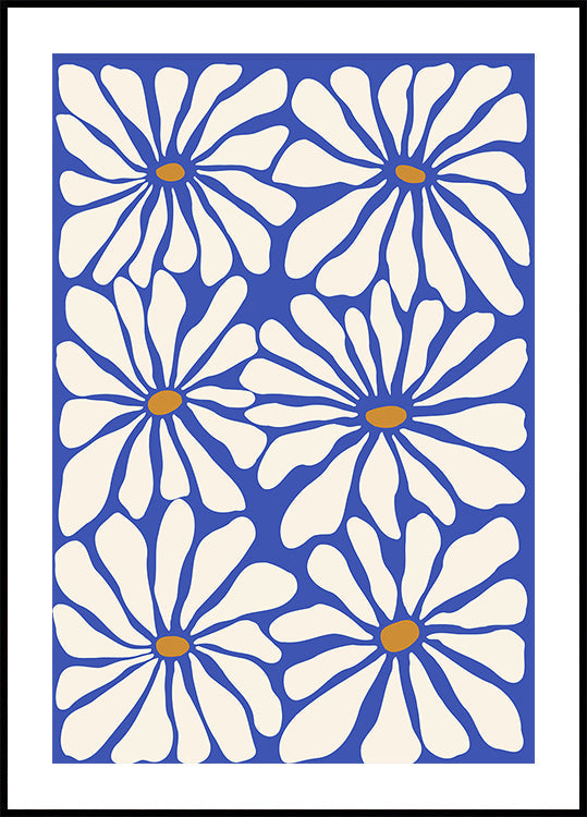 Sunny Floral Blue Plakat