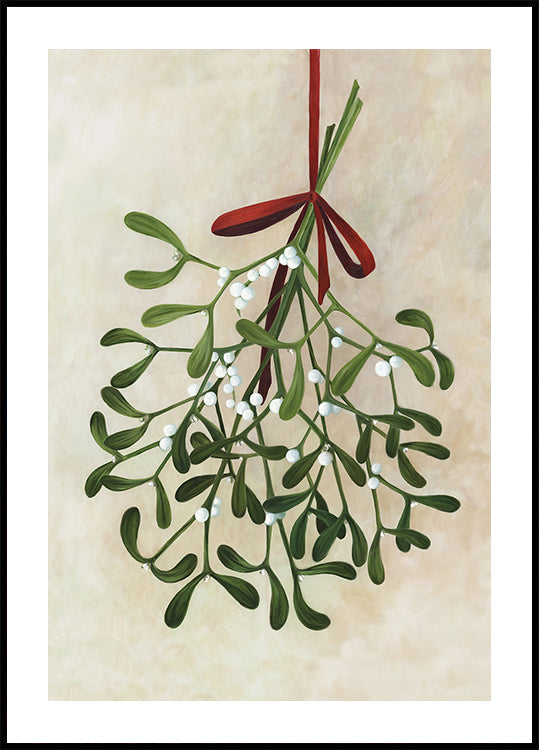 Mistletoe bouquet with bow Plakat