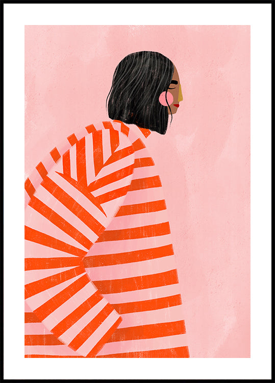 Woman With the Orange Stripes Plakat