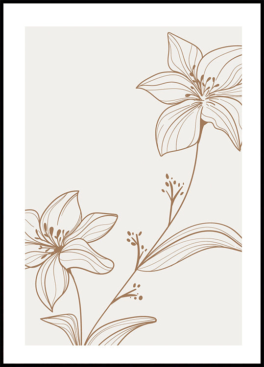 Line Art Flower No.1 Plakat - Posterbox.dk