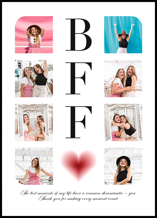 BFF Personalized Photo Collage Plakat